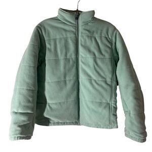 Quest Woman’s Mint Green Reversible Outdoor Winter Jacket Preowned Fleece & Nylo